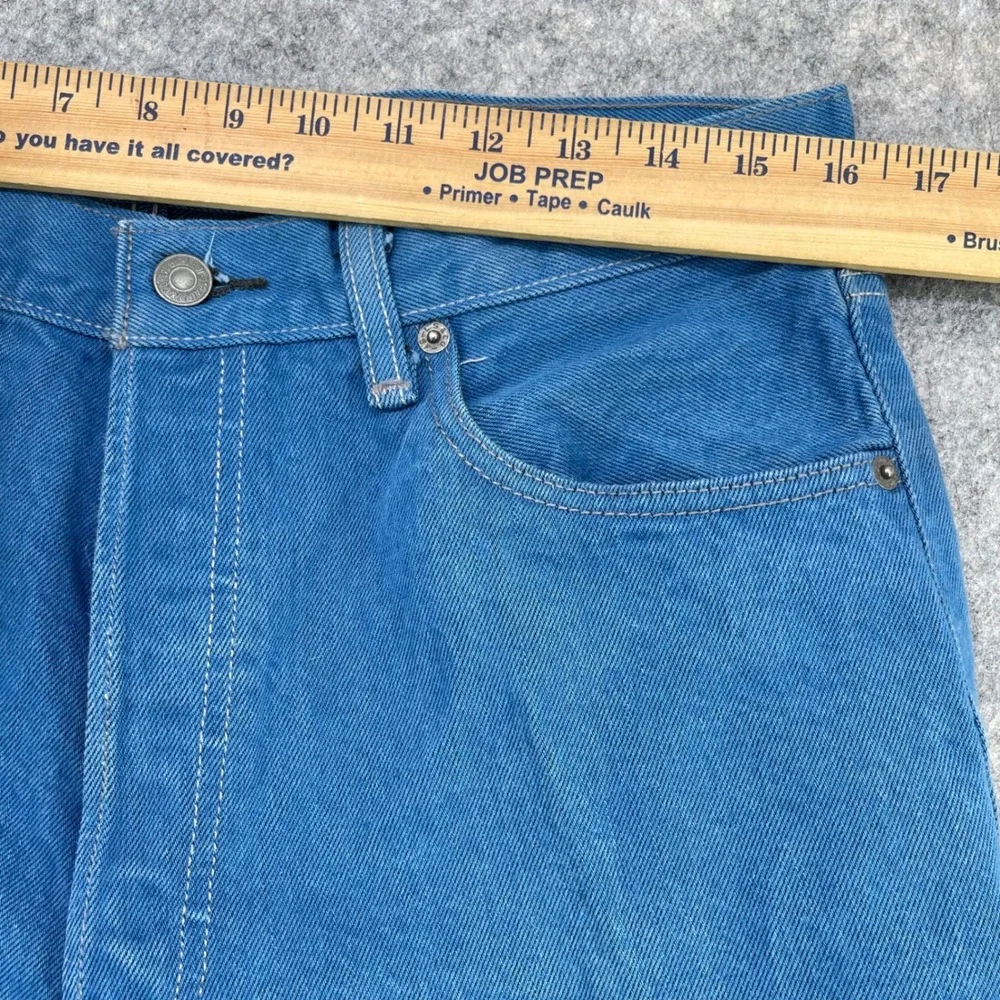 Levi's 501 Button Fly Jeans Men 35x30 Blue Teal Straight Leg (Fits 32x28) Grunge